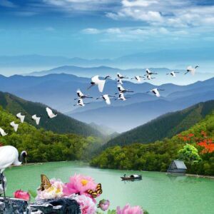 Tranh Dán Tường 3D Sơn Thủy Mã St088