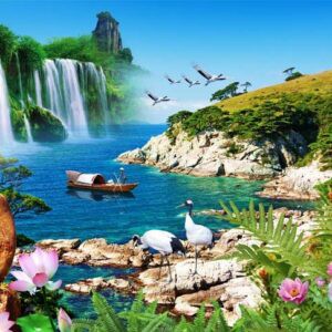 Tranh Dán Tường 3D Sơn Thủy Mã St089