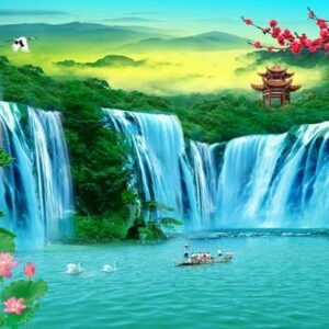 Tranh Dán Tường 3D Sơn Thủy Mã St09