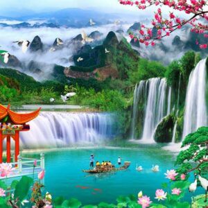 Tranh Dán Tường 3D Sơn Thủy Mã St093