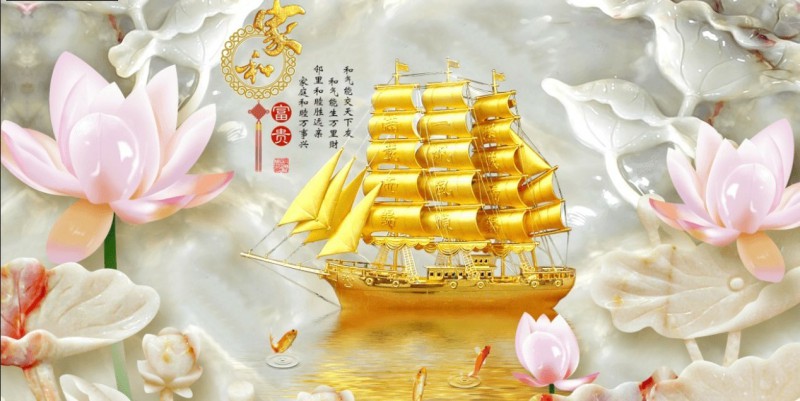 tranh dan tuong 3d thuan buom xuoi gio 2