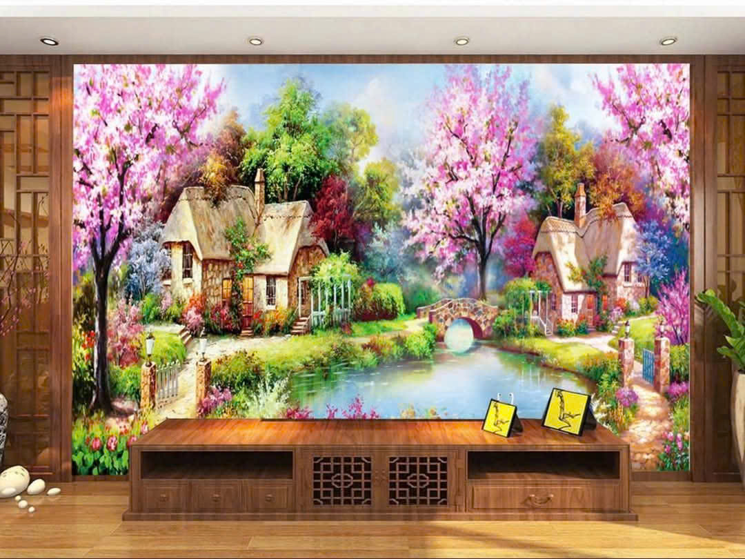 tranh dán tường 3d phong cảnh cho phòng khách 3 tranh dán tường 3d phong cảnh cho phòng khách